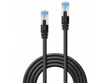 Komutacinis kabelis 0.3m S/FTP Cat6A Pimf, LSZH, juodas 1