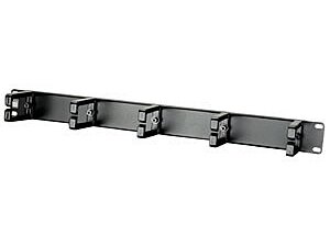 19" 1U Wire Management Panel with 5 Rings, Black