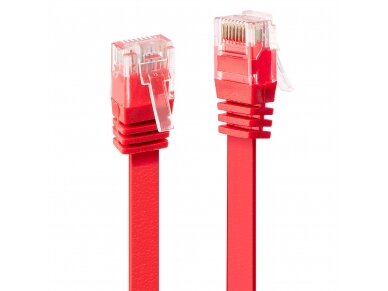 2m Cat.6 U/UTP Flat Network Cable, Red