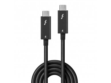 Thunderbolt 4 kabelis, USB C, 2m, 40Gbps 8K 100W, aktyvus 1