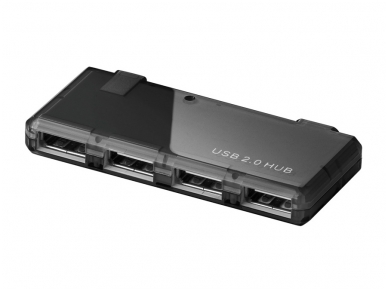 4 portų USB 2.0 šakotuvas, juodas