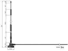 Antena LTE SMA kištukas 3m RG58 5dBi, išorinė, magn