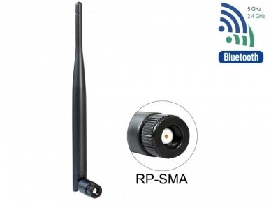 Antena WLAN 802.11 ac/a/b/g/n RP-SMA kištukas 5dBi