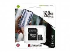 Atminties kortelė Kingston microSDHC 128GB CL10 + adapt.