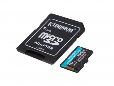 Atminties kortelė Kingston microSDHC 256GB CL10 + adapt. 2