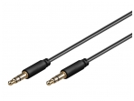 Audio kabelis 3.5mm - 3.5mm 0.5m juodas, mini