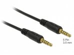 Audio kabelis 3.5mm M-M 5 polių 5m, juodas