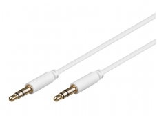 Audio kabelis 3.5mm - 3.5mm 1m baltas, mini