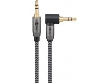 Audio kabelis 3.5mm - 3.5mm 1m, kampinis