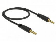 Audio kabelis 3.5mm M-M 5 polių 0.5m, juodas