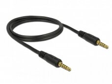 Audio kabelis 3.5mm M-M 5 polių 1m, juodas