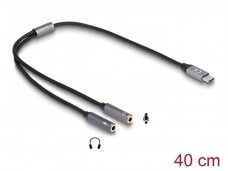 Ausinių ir mikrofono USB-C  - 2x3.5 F perėjimas