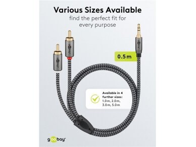 Audio kabelis 3.5mm - 2xRCA 0.5m 11