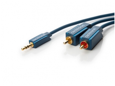 Audio kabelis 3.5mm - 2xRCA 15m Clicktronic