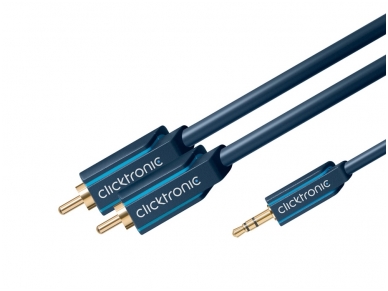 Audio kabelis 3.5mm - 2xRCA 15m Clicktronic 3