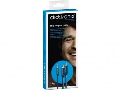 Audio kabelis 3.5mm - 2xRCA 1m Clicktronic 5