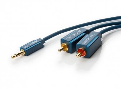 Audio kabelis 3.5mm - 2xRCA 1m Clicktronic