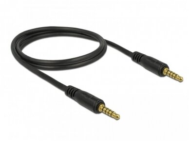 Audio kabelis 3.5mm M-M 5 polių 1m, juodas 1