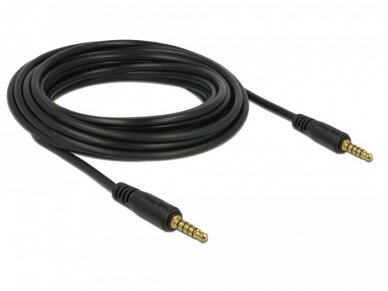 Audio kabelis 3.5mm M-M 5 polių 5m, juodas 2