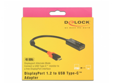 DisplayPort 1.2 F į USB-C M perėjimas 4K 60Hz 2