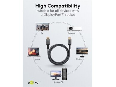 DisplayPort 1.4 kabelis 8K 60Hz, 3m 8