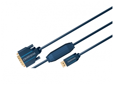 DisplayPort į DVI-D kabelis 1m 1080p Clicktronic 2
