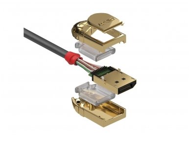DisplayPort kabelis 0,5m 8K UHD DP1.4, 32.4Gbps, GOLD Line 2
