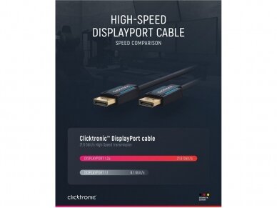 DisplayPort kabelis 10m Clicktronic 4K DP1.2 3