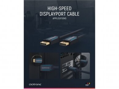 DisplayPort kabelis 7.5m Clicktronic 4K DP1.2 2