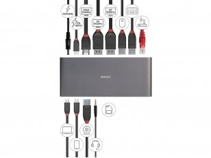 USB-C Docking Station HDMI, 2xDP, USB, audio, LAN, PD
