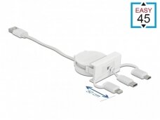 Easy 45 USB-C 2.0 ištraukiamas kabelis, 45x22.5mm