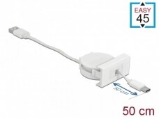 Easy 45 USB-C 2.0 ištraukiamas kabelis, 45x22.5mm