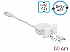 Easy 45 USB2.0 micro B ištraukiamas kabelis, 45x22.5mm