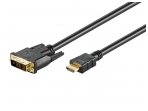 HDMI - DVI-D kabelis 1.5m 1080p, paauksuoti kontaktai