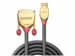HDMI į DVI-D kabelis 0.5m, 1920x1200, GOLD Line