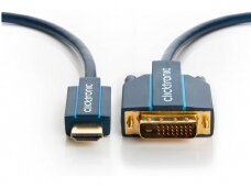 HDMI - DVI-D kabelis 10m 4K Clicktronic, dvikryptis