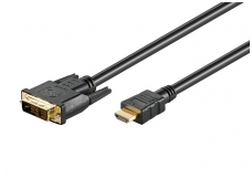 HDMI - DVI-D kabelis 3m 1080p, paauksuoti kontaktai