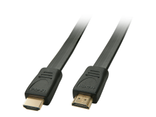 HDMI 2.0 kabelis 2m 4K plokščias, juodas