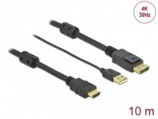 HDMI į DisplayPort 1.2 kabelis 4K 4096x2160 30Hz, 10m