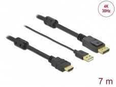 HDMI į DisplayPort 1.2 kabelis 4K 4096x2160 30Hz, 7m