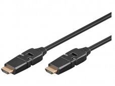 HDMI kabelis 1m 1080p 1.4 su pasukamomis 360L jungtimis