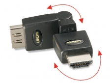 HDMI M - HDMI F kampinis perėjimas, 360L, Lindy