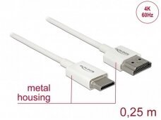 HDMI - mini HDMI  kabelis 0.25m, 4K, baltas