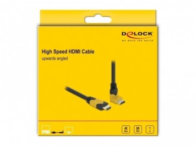 HDMI 2.1 8K kampinis kabelis 1m 7680x4320 60Hz 2