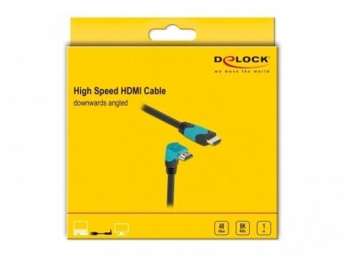 HDMI 2.1 8K kampinis kabelis 1m 7680x4320 60Hz 2