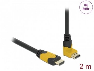 HDMI 2.1 8K kampinis kabelis 2m 7680x4320 60Hz