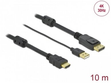 HDMI į DisplayPort 1.2 kabelis 4K 4096x2160 30Hz, 10m