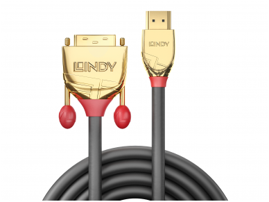 HDMI į DVI-D kabelis 15m, 1920x1200, GOLD Line 1