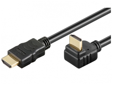 HDMI kabelis 1m 1080p 1.4 su kampine 270L jungtimi