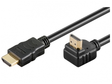 HDMI kabelis 3m 1080p 1.4 su kampine 90L jungtimi